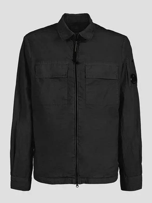 Chrome R Lens Wappen Overshirt Zip-Up Jacket Black - CP COMPANY - BALAAN 2