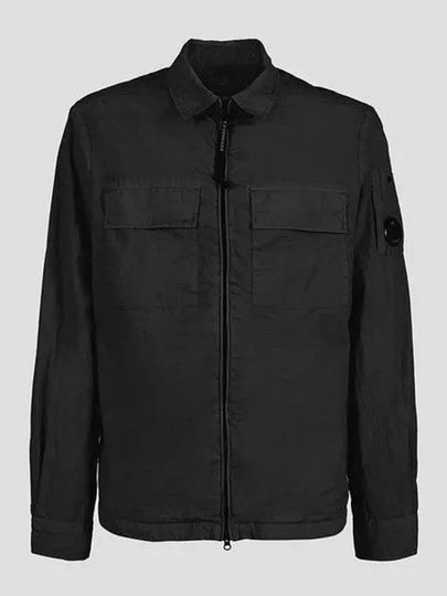 Chrome R Lens Wappen Overshirt Zip-Up Jacket Black - CP COMPANY - BALAAN 2