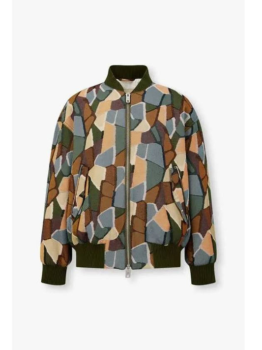 Men s Patterned Zip Up Over Blouson Olive - EMPORIO ARMANI - BALAAN 1