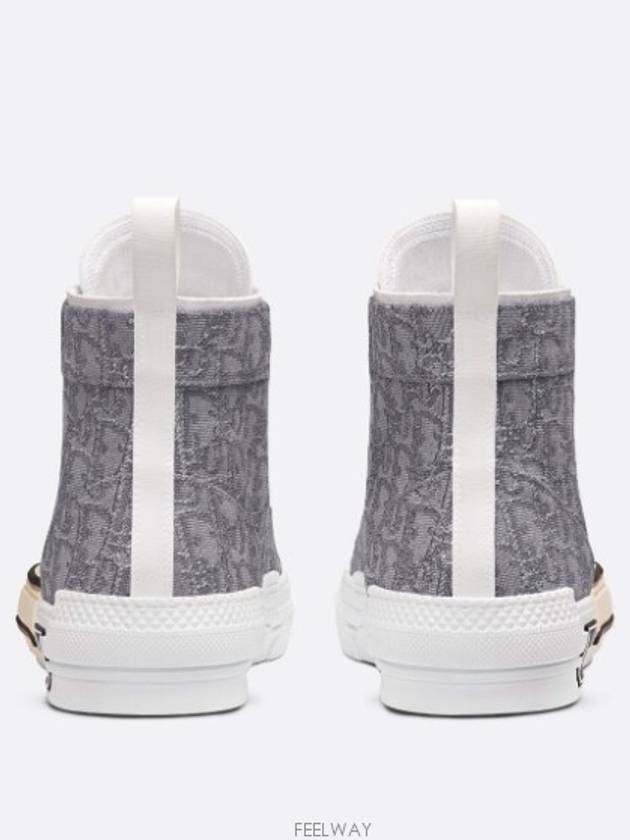 B23 Oblique Jacquard High Top Sneakers Ruthenium - DIOR - BALAAN 6