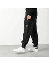 Cotton Wappen Patch Track Pants Black - STONE ISLAND - BALAAN.