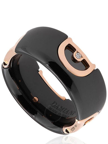 Damiani D.Icon Black Ceramic, Pink Gold and Diamond Ring, Size 21 - DAMIANI - BALAAN 1