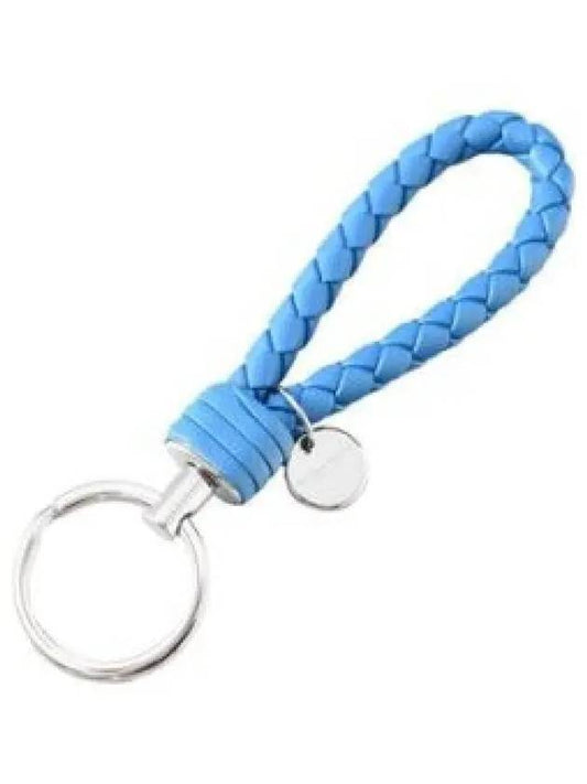 Intrecciato Leather Key Holder Blue - BOTTEGA VENETA - BALAAN 2