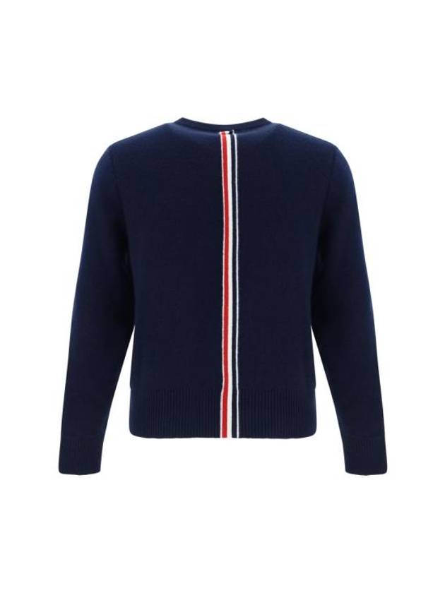 Arm Band Merino Wool Pique Knit Top Navy - THOM BROWNE - BALAAN 3