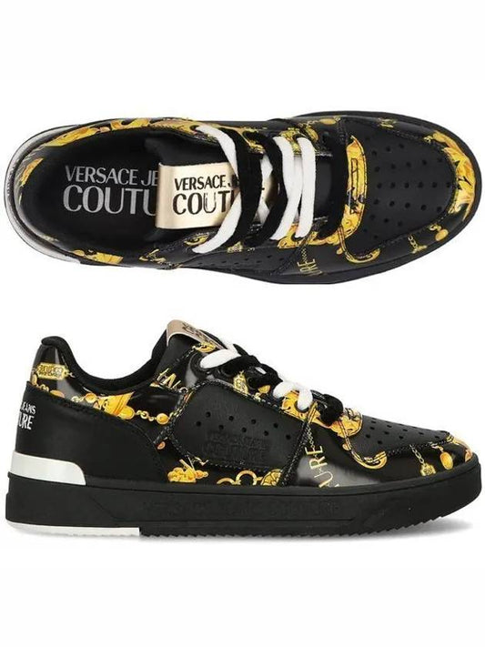 Jean Couture Logo 77YA3SJ4 ZP353 G89 Baroque Printing Men s Leather Sneakers 1052629 - VERSACE - BALAAN 1