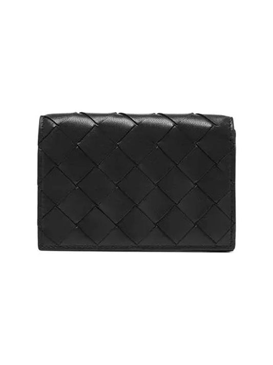 Intrecciato Flap Business Card Wallet Black - BOTTEGA VENETA - BALAAN 2