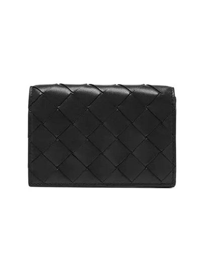 Intrecciato Flap Business Card Wallet Black - BOTTEGA VENETA - BALAAN 2