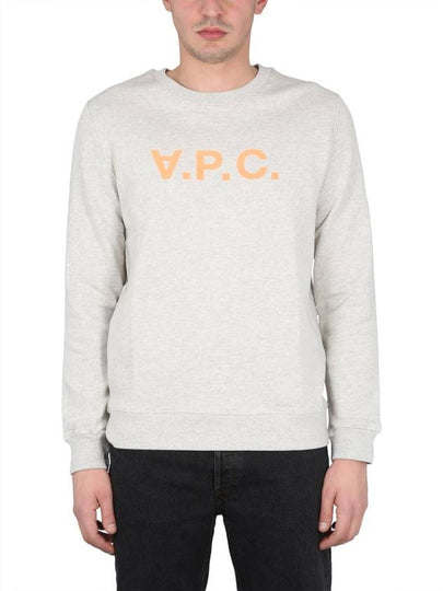 Men's VPC Color Logo Crew Neck Sweatshirt Grey - A.P.C. - BALAAN 2