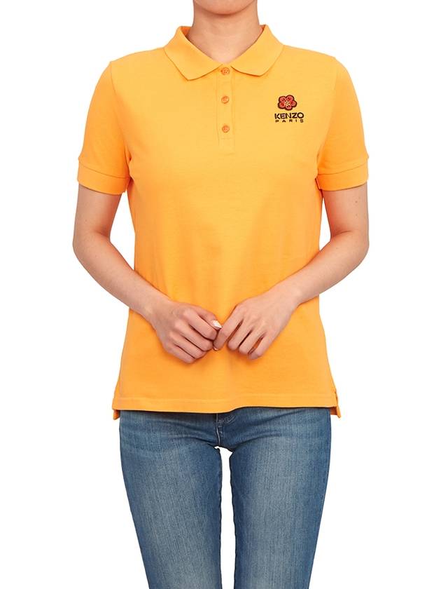 Women's Boke Flower Polo Shirt Orange - KENZO - BALAAN 6