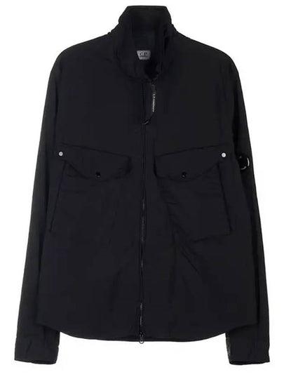 Chrome R Lens Wappen Overshirt Zip-Up Jacket Black - CP COMPANY - BALAAN 2