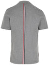 Men's Cotton Pique Center Bag Striped Short Sleeve Polo Shirt Grey - THOM BROWNE - BALAAN 2