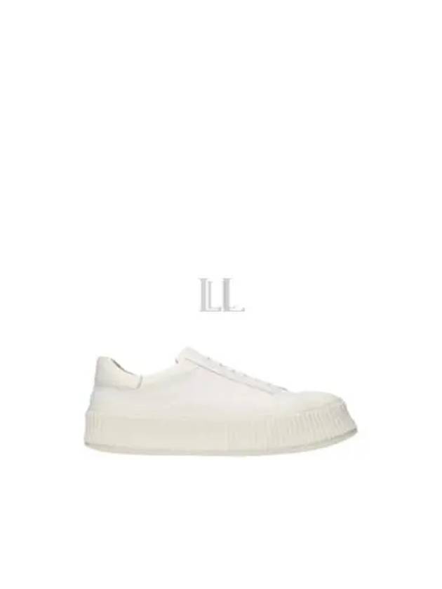 Platform Sole Lace-up Leather Low Top Sneakers White - JIL SANDER - BALAAN 2