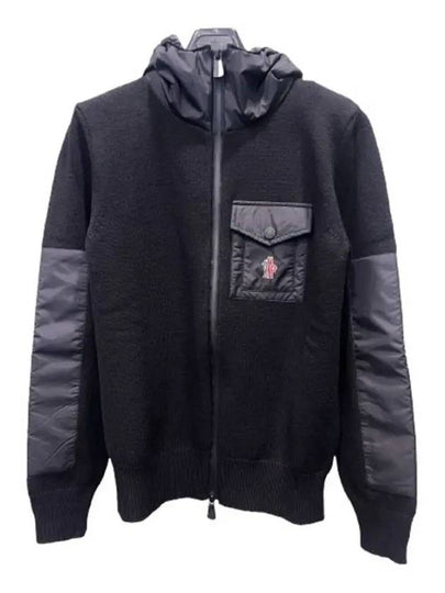 Grenoble Logo Hooded Jacket Black - MONCLER - BALAAN 2