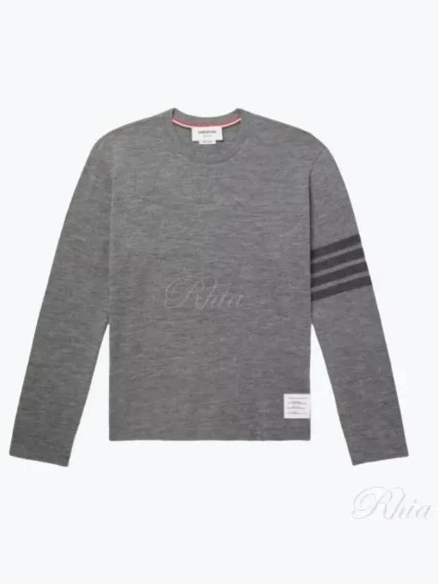 4-Bar Long Sleeve T-Shirt Grey - THOM BROWNE - BALAAN 2