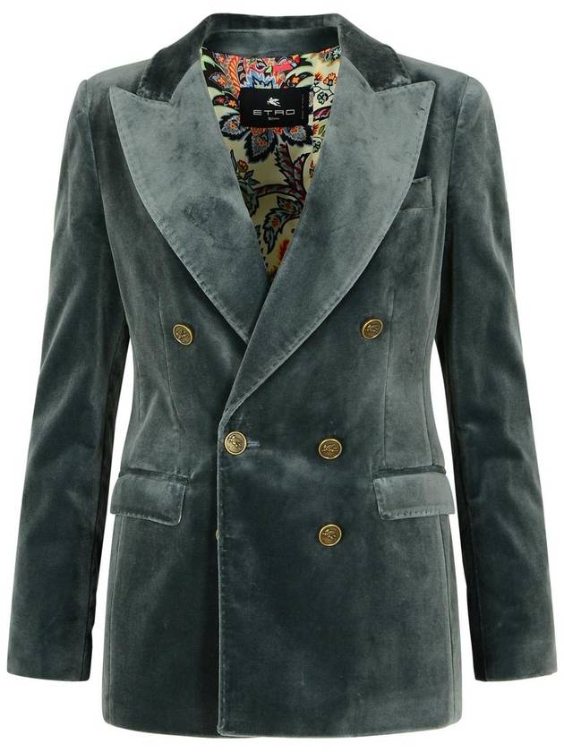 Etro Light Blue Cotton Blazer - ETRO - BALAAN 1