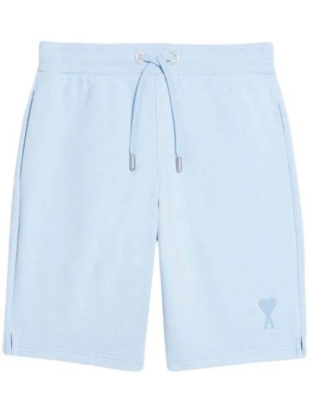 Men's Small Heart Logo Drawstring Shorts Sky Blue - AMI - BALAAN 1