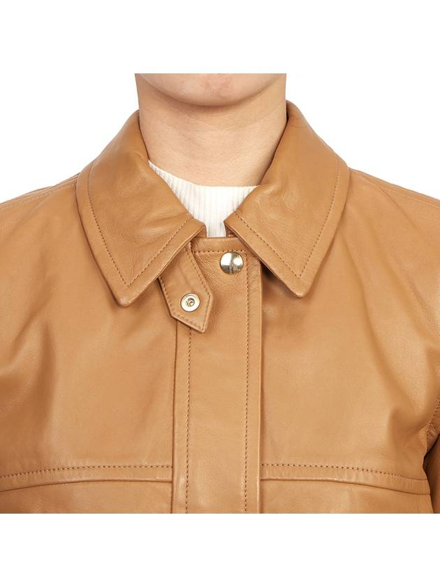 Nappa Leather Biker Jacket Camel - MAX MARA - BALAAN 9