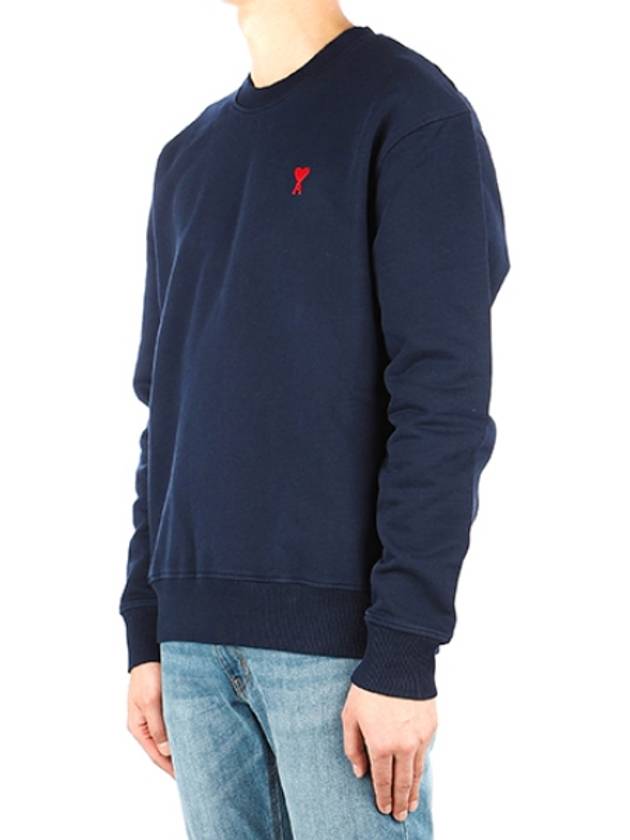 Small Heart Logo Sweatshirt Navy - AMI - BALAAN 3