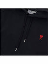 Heart Embroidered Logo Organic Cotton Hoodie Black - AMI - BALAAN 5