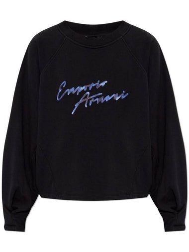 Emporio Armani Sweatshirt With Logo, Women's, Black - EMPORIO ARMANI - BALAAN 1