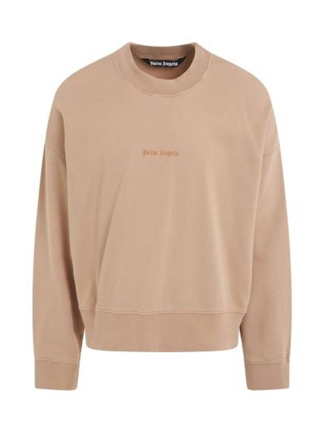 Reverse Logo Crew Neck Sweatshirt Beige - PALM ANGELS - BALAAN 2