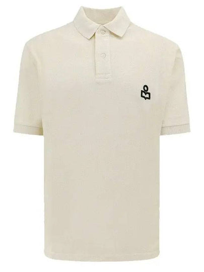 Afko Logo Cotton Polo Shirt Ecru - ISABEL MARANT - BALAAN 2