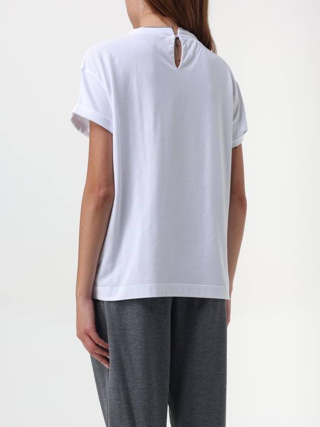 T-shirt Brunello Cucinelli in cotone con monile - BRUNELLO CUCINELLI - BALAAN 3