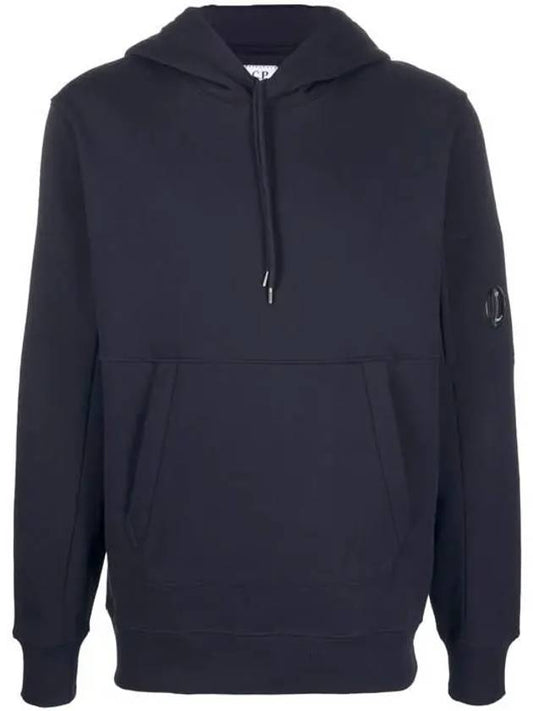 Logo Patch Drawstring Hoodie Navy - CP COMPANY - BALAAN 2