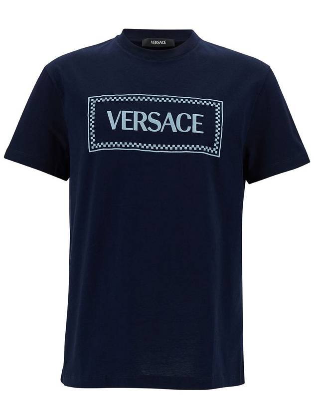 Short Sleeve T-Shirt 10116941A085841U120 Blu - VERSACE - BALAAN 2