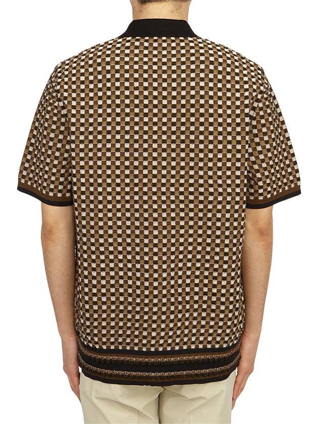 Gingham Cotton Polo Shirt Brown - BURBERRY - BALAAN 4