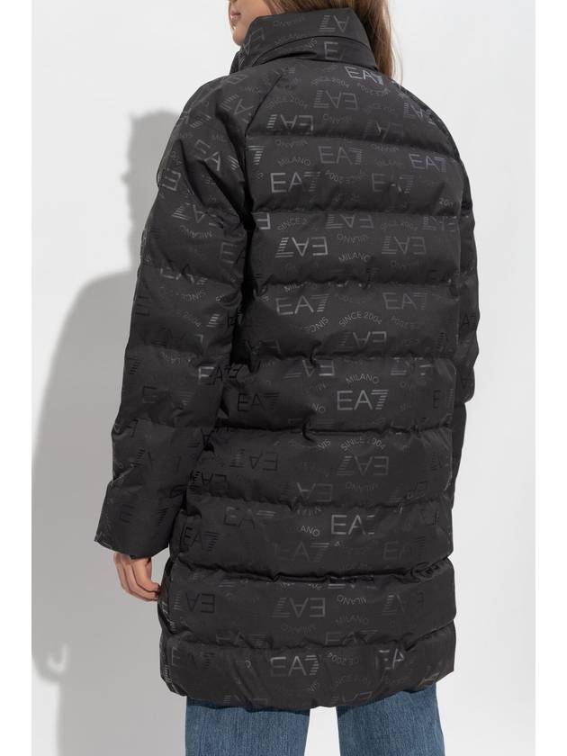 EA7 Emporio Armani Padded Jacket With Printed Monogram, Women's, Black - EMPORIO ARMANI - BALAAN 4