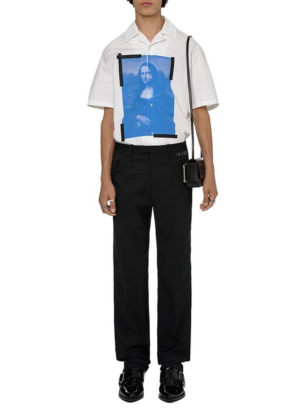 logo patch straight pants black - OFF WHITE - BALAAN.