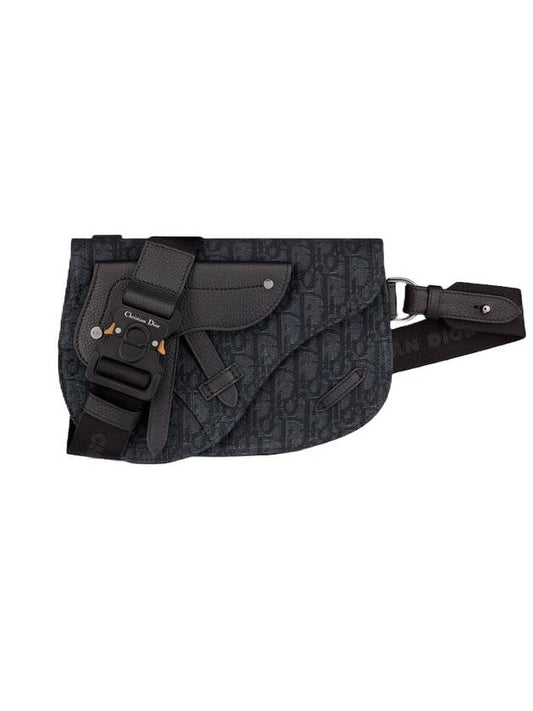 Saddle Oblique Jacquard Clutch Bag Black - DIOR - BALAAN 1