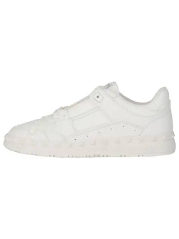 Freedot Rockstud leather low top sneakers white - VALENTINO - BALAAN 1