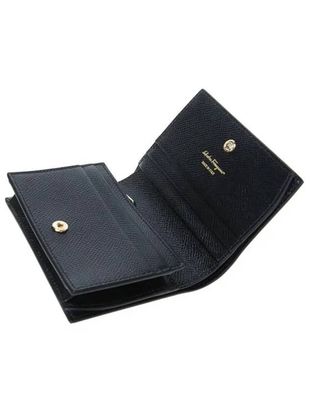 Vara Bow Gloss Flap Half Wallet Black - SALVATORE FERRAGAMO - BALAAN 7