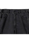 Utility Cargo Wide Denim Bermuda Shorts Grey - NOIRER - BALAAN 5