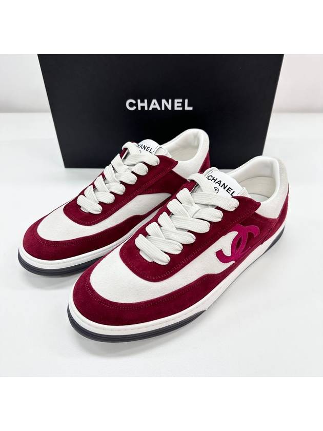 CC Logo Jenny Sneakers Men s Burgundy G39978 - CHANEL - BALAAN 1