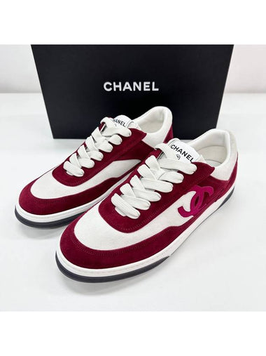 CC Logo Jenny Sneakers Men s Burgundy G39978 - CHANEL - BALAAN 1