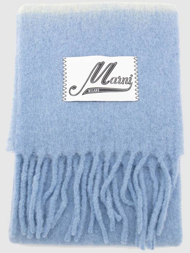 Striped Alpaca Mohair Muffler Blue - MARNI - BALAAN 2