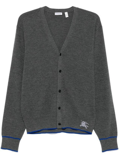 Equestrian Knight V Neck Cardigan Grey - BURBERRY - BALAAN 2