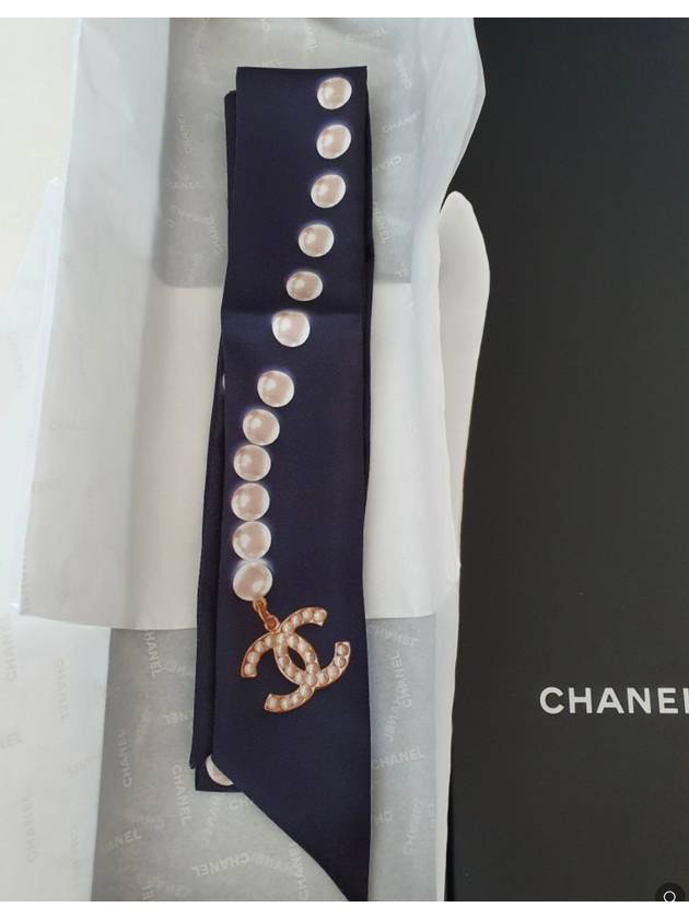 Jinju Twilly Navy Hairband Bandeau Scarf AA1208 - CHANEL - BALAAN 4