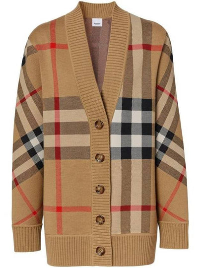 Check Technical Wool Jacquard Cardigan Archive Beige - BURBERRY - BALAAN 2