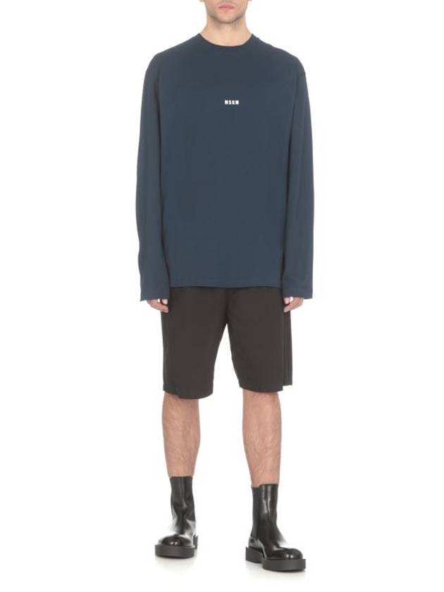 Micro Logo Long Sleeve T-Shirt Navy - MSGM - BALAAN 3