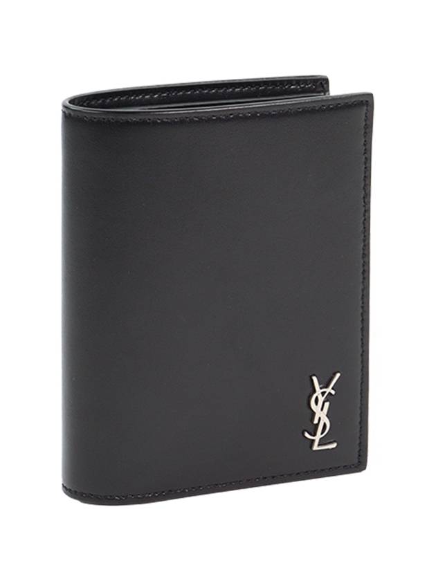 Men's Tiny Monogram Logo Half Wallet Black - SAINT LAURENT - BALAAN 4