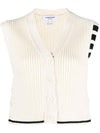 Cropped cable knit vest FKV195AY1024 - THOM BROWNE - BALAAN 1