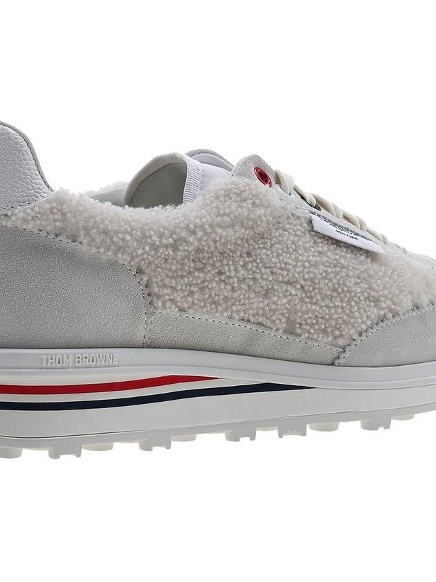 Shearling Tech Runner Low Top Sneakers White - THOM BROWNE - BALAAN 11