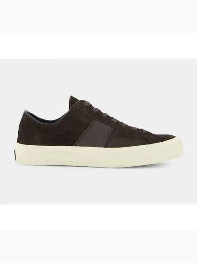 Logo Detail Suede Low Top Sneakers Brown - TOM FORD - BALAAN 2