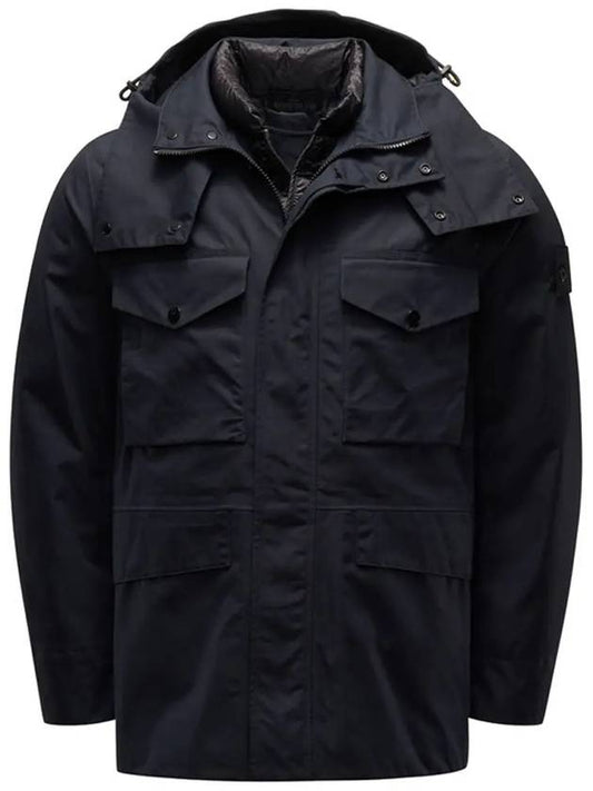 Men's Wappen Patch Ghost Piece Zip-up Jacket Black - STONE ISLAND - BALAAN 2