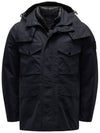 Men's Wappen Patch Ghost Piece Zip-up Jacket Black - STONE ISLAND - BALAAN 3