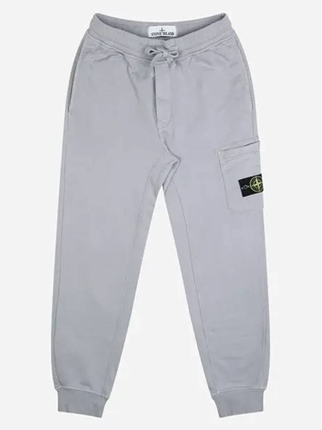 Compass Patch Cotton Jersey Track Pants Grey - STONE ISLAND - BALAAN 3